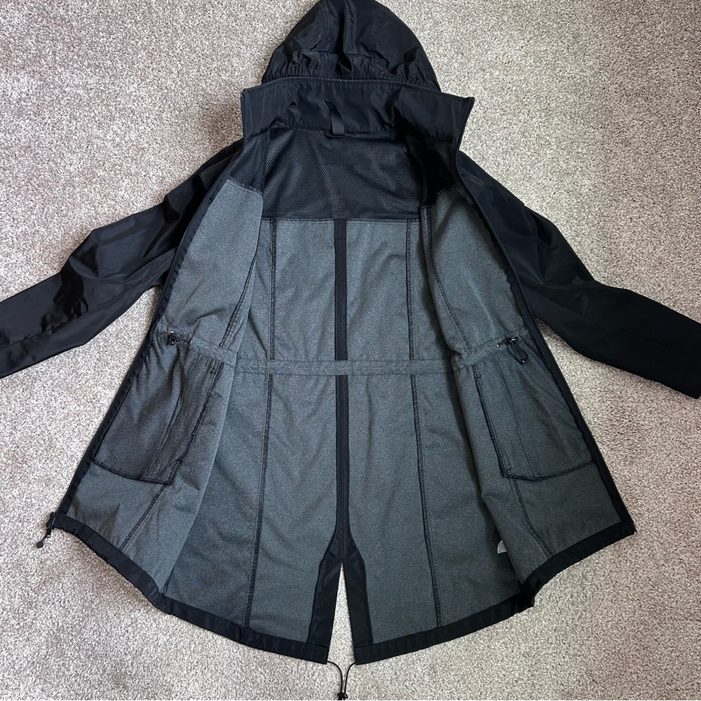 Mondetta Outdoor Project Women's XS Black Windbreaker Rain Jacket Hooded Long - Picture 5 of 11